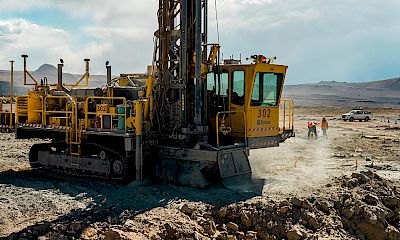 Lindero deposit: Blast drilling work
