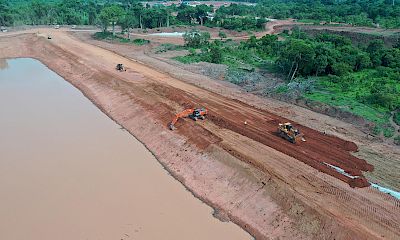 Water storage dam embankment construction - July 2022