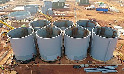 Painting of the CIL tanks nearing completion - October 2022