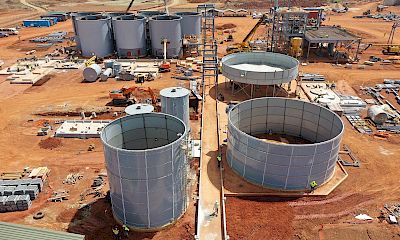 CIL and water tanks erected; thickener assembly and structural steel erection underway - November 2022