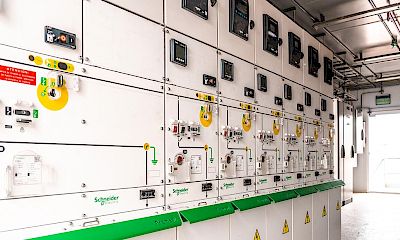 Power plant electrical room interior