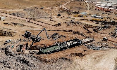 Panoramic view of the stockpile