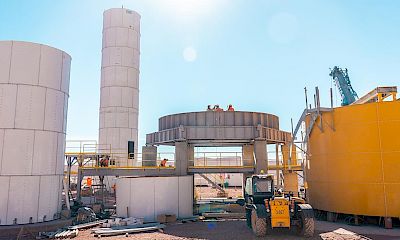 Agglomeration plant: Cement silo erection work