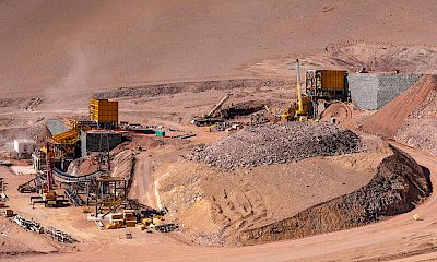 Panoramic view of primary and secondary crusher