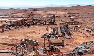Panoramic view of the stockpile area and tertiary crusher