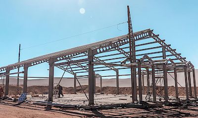 Assay lab steel structure installation work