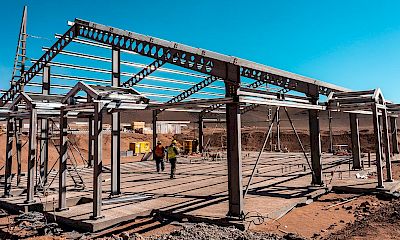 Assay lab steel structure installation work