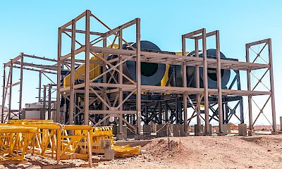 Agglomeration plant: Agglomeration drums structure installation work