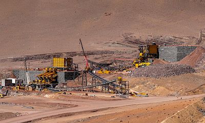 Panoramic view of the primary and secondary crushers