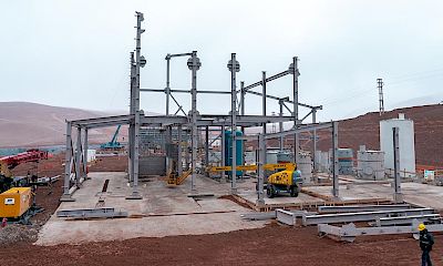SART plant: Steel structure erection work
