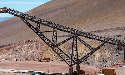 Conveyor belt from secondary crusher to stockpile