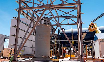 Agglomeration plant: Water treatment room structure erection