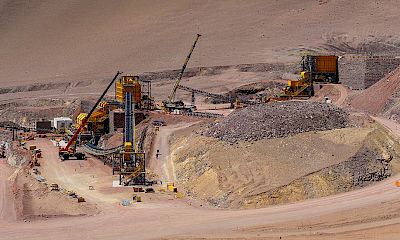 Panoramic view of the primary and secondary crushers