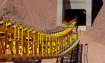 Conveyor belt installation work from stockpile to tertiary crusher