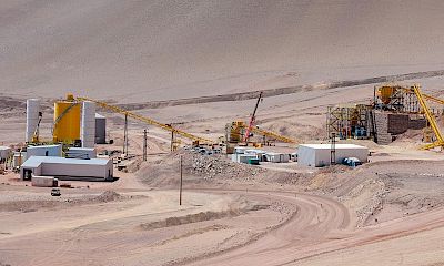 Panoramic view of primary tertiary crusher, flake breaker, and agglomeration plant