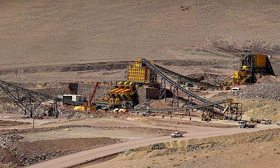 Panoramic view of primary and secondary crushers