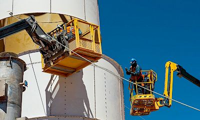 SART plant: Lime silo assembly work